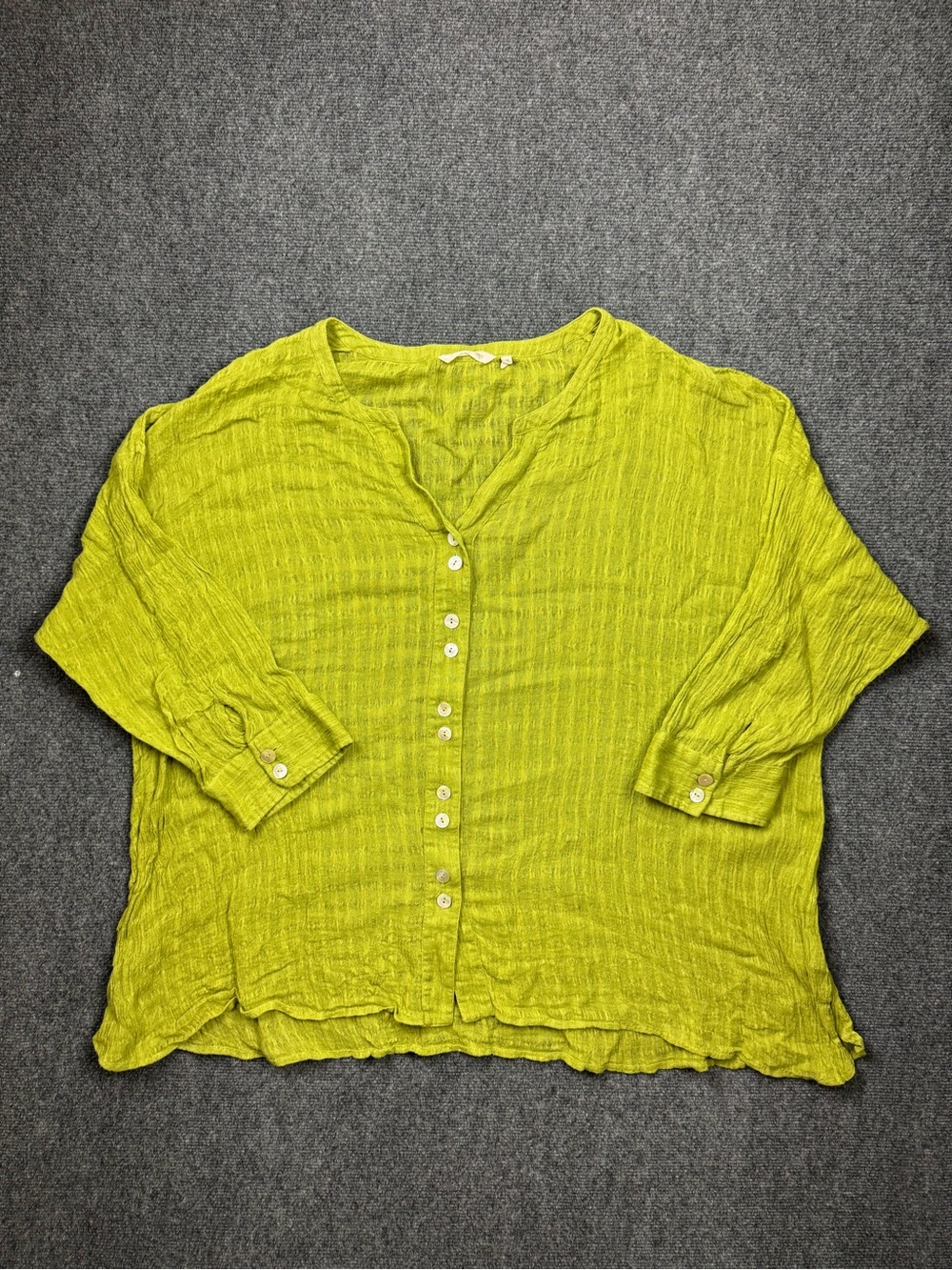 Soft Surroundings Tunic Top 3X Chartreuse Green Linen Cotton